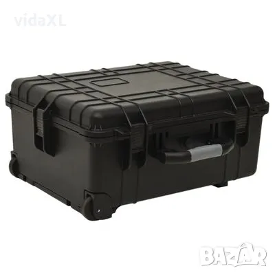 vidaXL Калъф с колела за полет, черен, 58x45x27 см, PP（SKU:51797）, снимка 1 - Други стоки за дома - 48784304