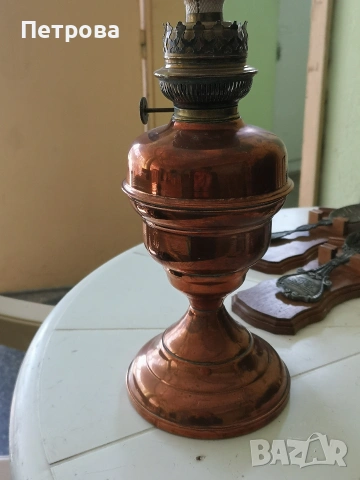 Старинна газена лампа - мед