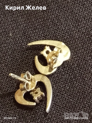 Стилни дамски обеци във формата на сърце ❤️ с кристали 25912, снимка 8 - Обеци - 52686168