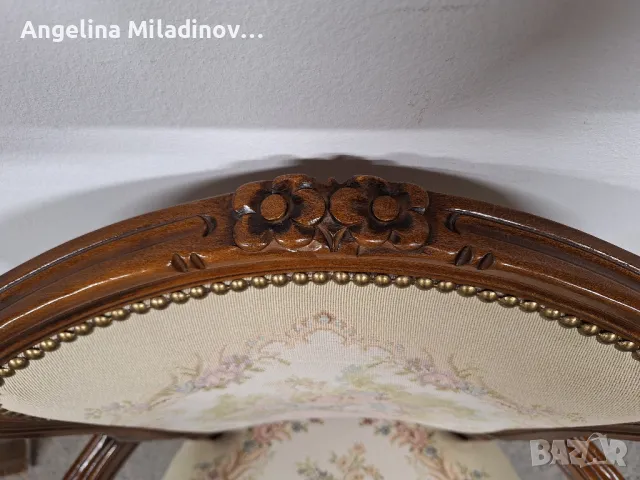 Винтидж кресло Луи XV с богата дърворезба , снимка 4 - Дивани и мека мебел - 49883980