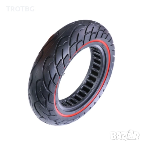 Плътна гума 60/70-6.5 (10X2.5) за Ninebot Max G30 с червен ринг, снимка 3 - Други спортове - 52578858