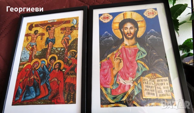 Продавам 2 икони - Исус Христос и Разпятие Христово, снимка 6 - Икони - 44605691