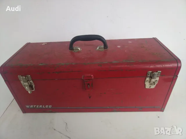 Метален сандък за инструменти с три чекмеджета на релси и капак. Внос от Германия! Габаритни размери, снимка 2 - Куфари с инструменти - 50296252