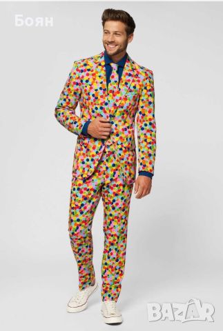 Парти костюм на конфети с вратовръзка, Opposuits високо качество, нов, снимка 2 - Други - 46342935