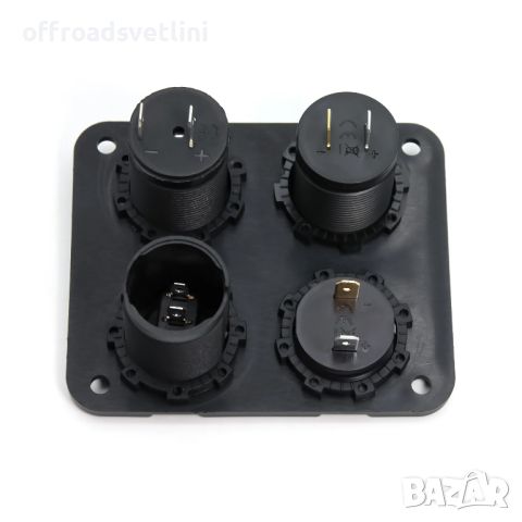 12V Панел за вграждане в табло с бутон ON OFF USB Зарядно за МПС, снимка 3 - Аксесоари и консумативи - 45696418