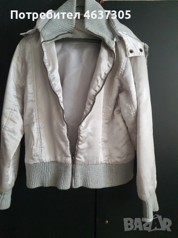 марково сиво ватирано яке от сатен