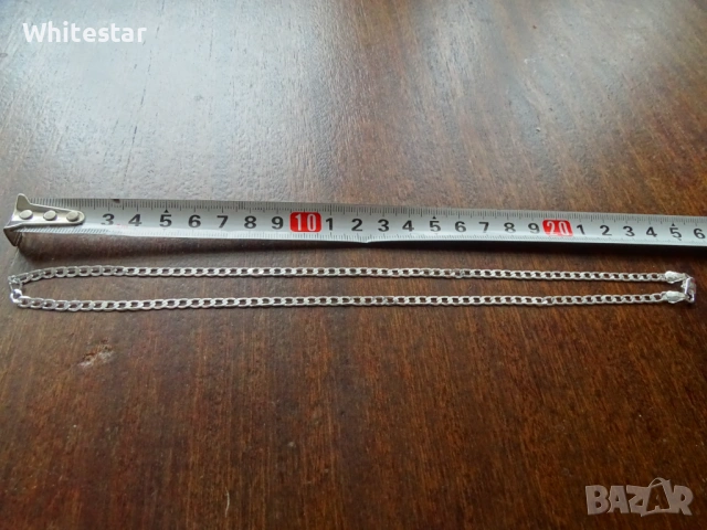 Посребрен мъжки ланец, снимка 2 - Колиета, медальони, синджири - 53622063