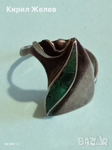 Сребърен авторски пръстен с МАЛАХИТ Арт бижу майсторска ръчна изработка 24651, снимка 5 - Пръстени - 52884560