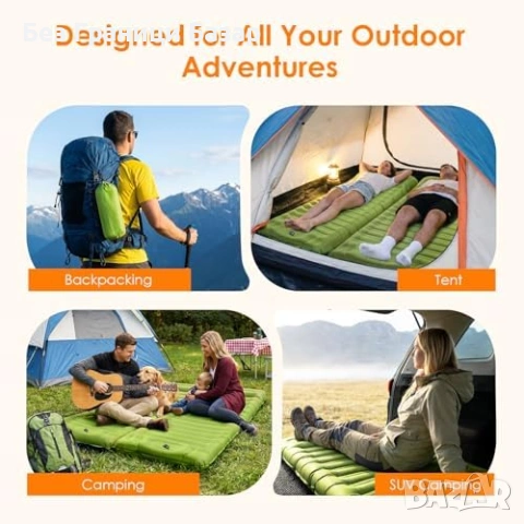 Нов Ултралек туристически матрак 1 кг водоустойчив с вградена помпа за туризъм къмпинг, снимка 7 - Матраци - 54093991