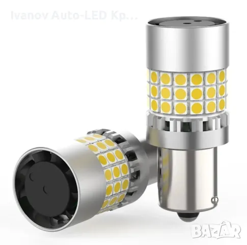 Комплект LED Крушки P21W 1156;1157/T20 7443 с Вградено Свръх Охлаждане Ultra Canbus 1156 380% Повече, снимка 3 - Аксесоари и консумативи - 48606233