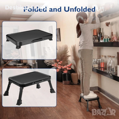 Противоплъзгащо сгъваемо метално столче до 150 кг за деца и възрастнио, снимка 6 - Други стоки за дома - 53716906