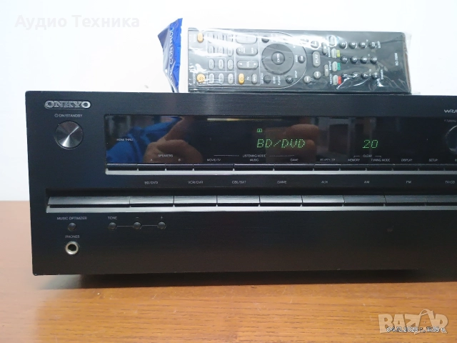 ONKYO TX-SR313. Перфектен! Чисто ново дистанционно. Изпращам видео. , снимка 3 - Ресийвъри, усилватели, смесителни пултове - 52598809