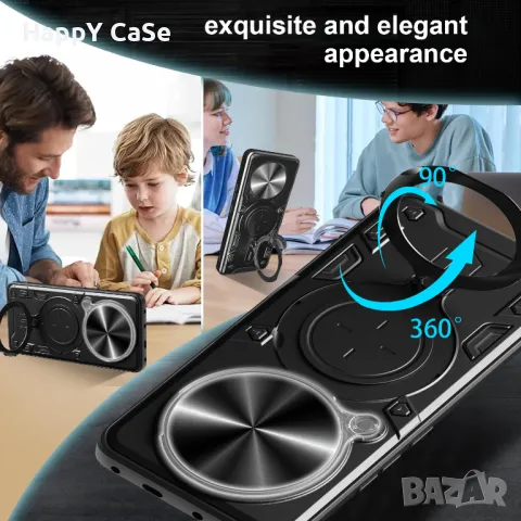 Realme 14 Pro+ / 14X / C75 / GIANT RING Удароустойчив кейс гръб калъф с пръстен, снимка 3 - Калъфи, кейсове - 49606155