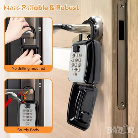 BEETRO Външна кутия за заключване 12-цифрена с бутон, Airbnb, снимка 7 - Други стоки за дома - 50355214