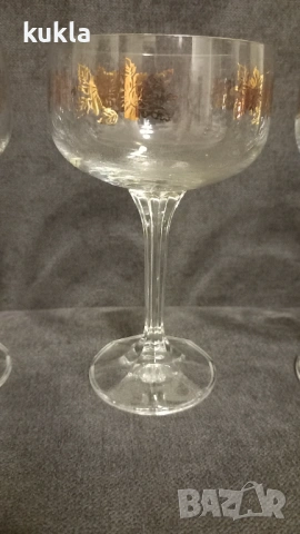 Кристални чаши за шампанско серия Флора, снимка 6 - Чаши - 53686891