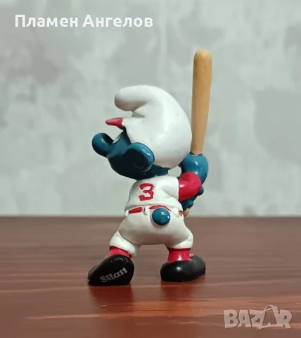 Винтидж, бейзболна фигурка Смърф PEYO 81., снимка 2 - Фигурки - 51055687