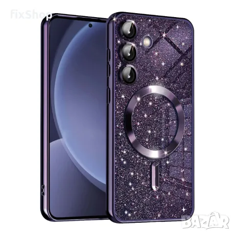 Калъф fixGuard - Luxury Glitter MagSafe - Samsung Galaxy S25 - Deep Purple, снимка 1 - Калъфи, кейсове - 48609604