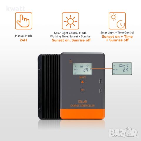 Соларен контролер зареждане 12V 24V-20А MPPT Charge controller , снимка 4 - Друга електроника - 46114985