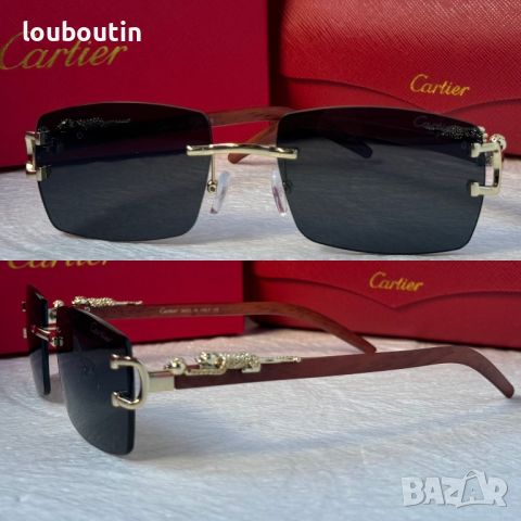 Cartier висок клас слънчеви очила Мъжки Дамски слънчеви с дървени дръжки, снимка 8 - Слънчеви и диоптрични очила - 45607482