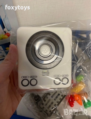 Малка детска кухня с мивка с течаща вода - 46 см. - синя, снимка 4 - Образователни игри - 53354041