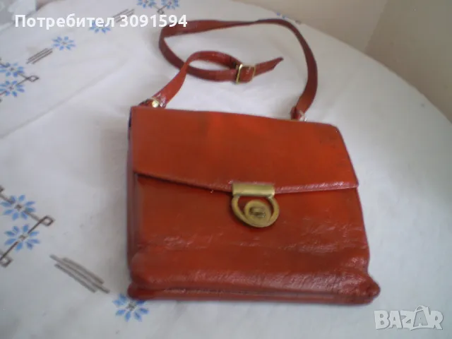 Винтидж стил на 80-те червена чанта с горна дръжка, снимка 2 - Други ценни предмети - 50201485