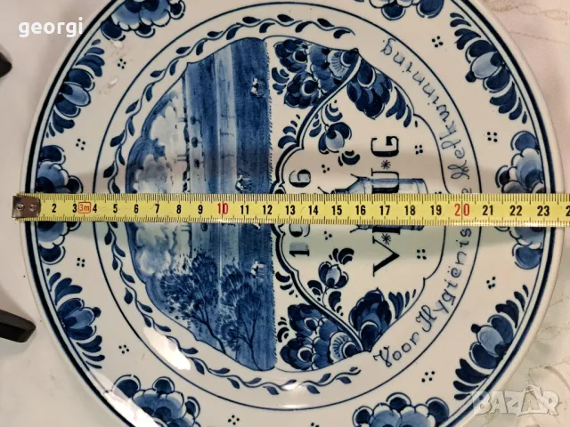 декоративна порцеланова чиния за стена  Delft 25/4, снимка 4 - Декорация за дома - 50214745