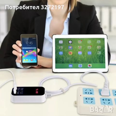 PD QC3.0 Бърза зарядна станция ,USB станция за зареждане на телефон 6 порта, снимка 6 - Оригинални зарядни - 46087356