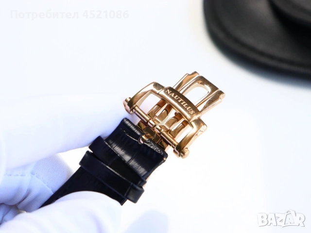 Механичен часовник Patek Philippe nautilus с кожена каишка, снимка 4 - Мъжки - 53013253