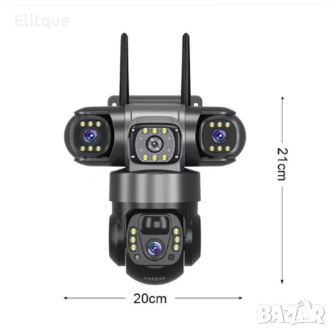 Соларна камера – 6MP Full HD, троен обектив, движение, нощно виждане, двупосочна комуникация, IP66, снимка 4 - Друга електроника - 53127722