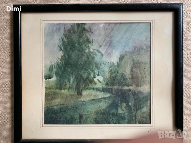 ИВАН РЯБОВ акварел пейзаж, снимка 5 - Картини - 52838003