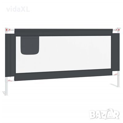 vidaXL Ограничител за бебешко легло, тъмносив, 180x25 см, плат（SKU:10231, снимка 1 - Спални и легла - 46171904