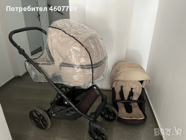 Бебешка количка 2 в 1 Riko Nesa (цвят Pearl Pink / Beige), снимка 5 - Детски колички - 54159952