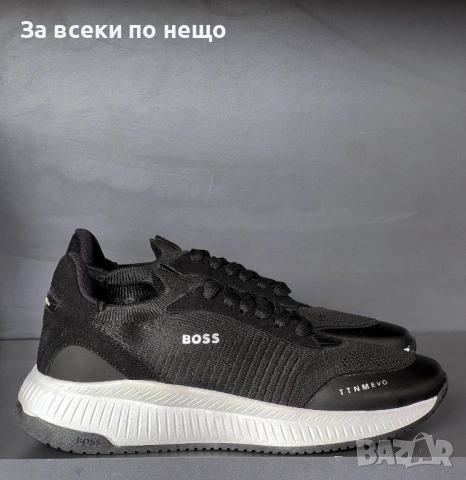 Hugo Boss Мъжки Черни Маратонки👟Мъжки Спортни Обувки В Черен Цвят Хуго Бос Код E1324, снимка 3 - Маратонки - 54148440