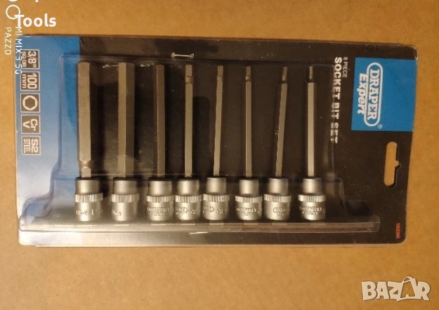 DRAPER EXPERT 8броя 3/8 Дълги Шестогрaми вложки комплект, снимка 2 - Други инструменти - 52883605