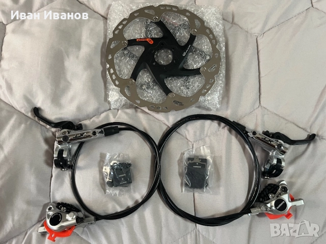 Спирачки Shimano XT+ нови дискове 203 мм Icetehnologies + нови радиаторни накладки