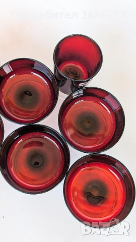 Luminarc чаши в рубинено червено, снимка 4 - Чаши - 52070838