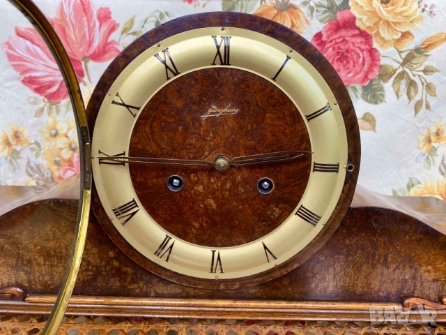 Каминен часовник Junghans , снимка 3 - Антикварни и старинни предмети - 51026258