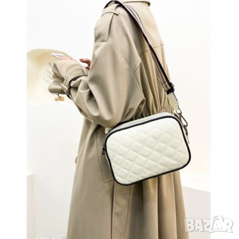 Малка дамска чанта естествена кожа White 1226, снимка 2 - Чанти - 45352681