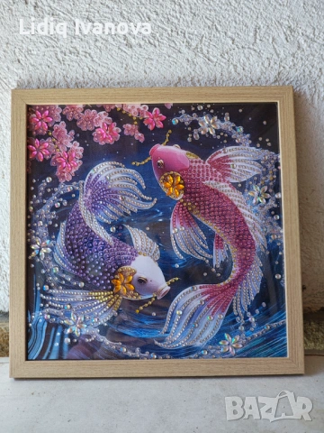 Готов частично облепен диамантен гоблен , снимка 4 - Гоблени - 53828364