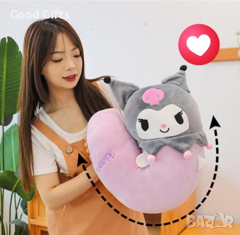 Плюшена играчка възглавница Hello Kitty Kuromi, 55см, снимка 5 - Плюшени играчки - 46661676