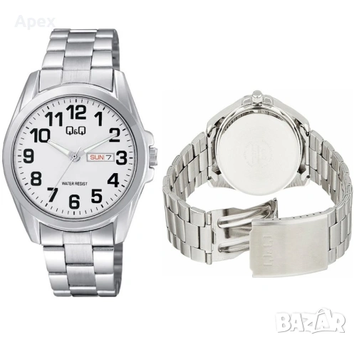 Качествен Мъжки Часовник Q&Q Японски механизъм MIYOTA. Мъжки Часовници QQ Стоманена верижка, снимка 4 - Мъжки - 54072499