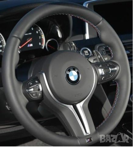 BMW M волан F10 M5 F06 F12 F13 M6 M Sport кожен волан за БМВ, снимка 1 - Аксесоари и консумативи - 46359533