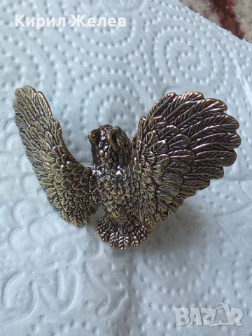 Бронзова малка фигурка на бухал 52512, снимка 3 - Антикварни и старинни предмети - 52730421