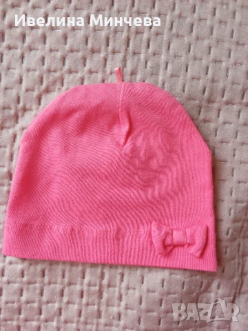 Памучни шапки за момиче размер 62-68,68 , снимка 4 - Бебешки шапки - 51369409
