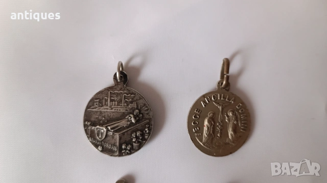 Стари религиозни медали - католически - сребърни и други, снимка 7 - Антикварни и старинни предмети - 53108512