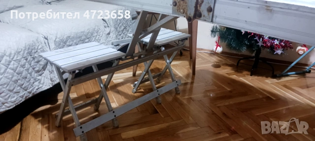 Алуминиева къмпинг маса с четири столчета, снимка 2 - Къмпинг мебели - 53283697
