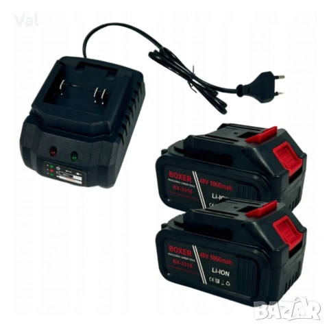 Акумулаторен верижен трион BOXER BX-3316 48V – 2 батерии + куфар, мощен и удобен, снимка 8 - Моторни триони/резачки - 54073357