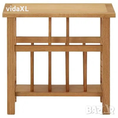 vidaXL Маса за списания, 45x27x42 см, дъбово дърво масив（SKU:289184）, снимка 2 - Маси - 48814707