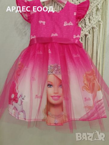 Рокля Barbie с аксесоар за коса , снимка 1 - Детски рокли и поли - 46410676