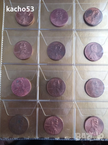 40 броя по 1 цент, САЩ, снимка 3 - Нумизматика и бонистика - 53724549